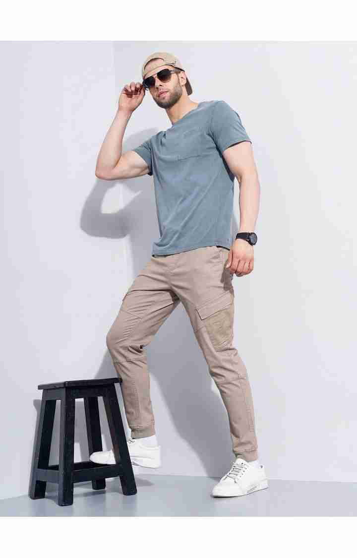 Celio* Cotton-Poly-Blend Regular Fit Beige Trouser - Image 5