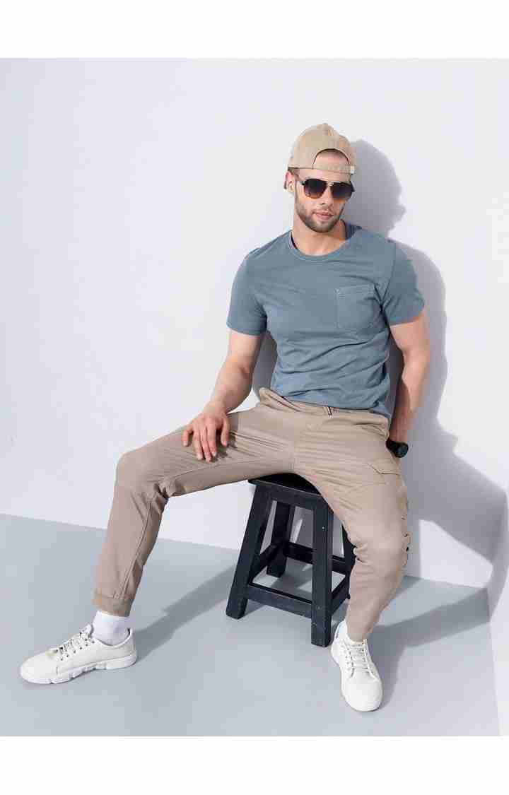 Celio* Cotton-Poly-Blend Regular Fit Beige Trouser - Image 6