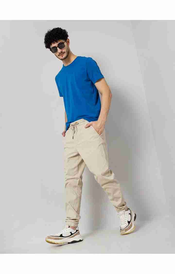 Celio* Cotton-Blend Slim Fit Beige Trouser - Image 6