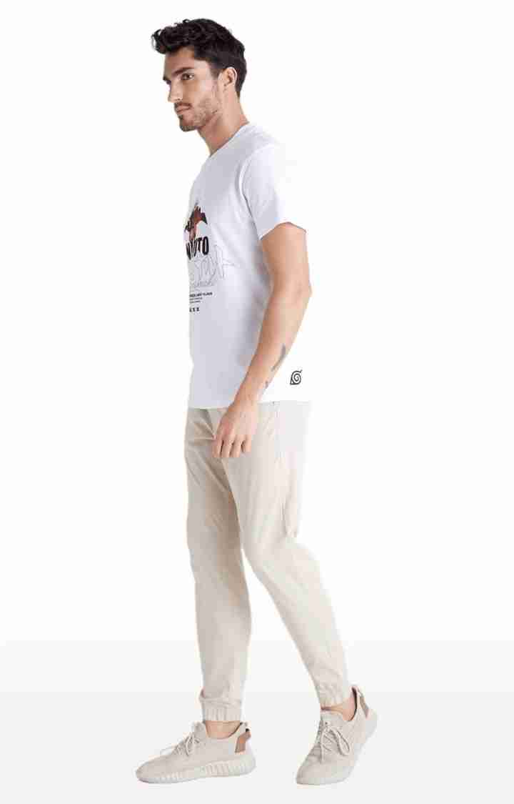 Celio* Cotton-Blend Regular Fit Beige Trouser - Image 4