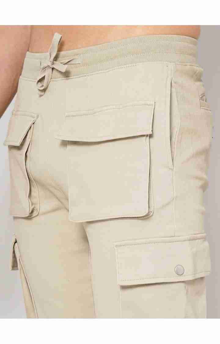 Celio* Cotton-Blend Regular Fit Beige Trouser - Image 5