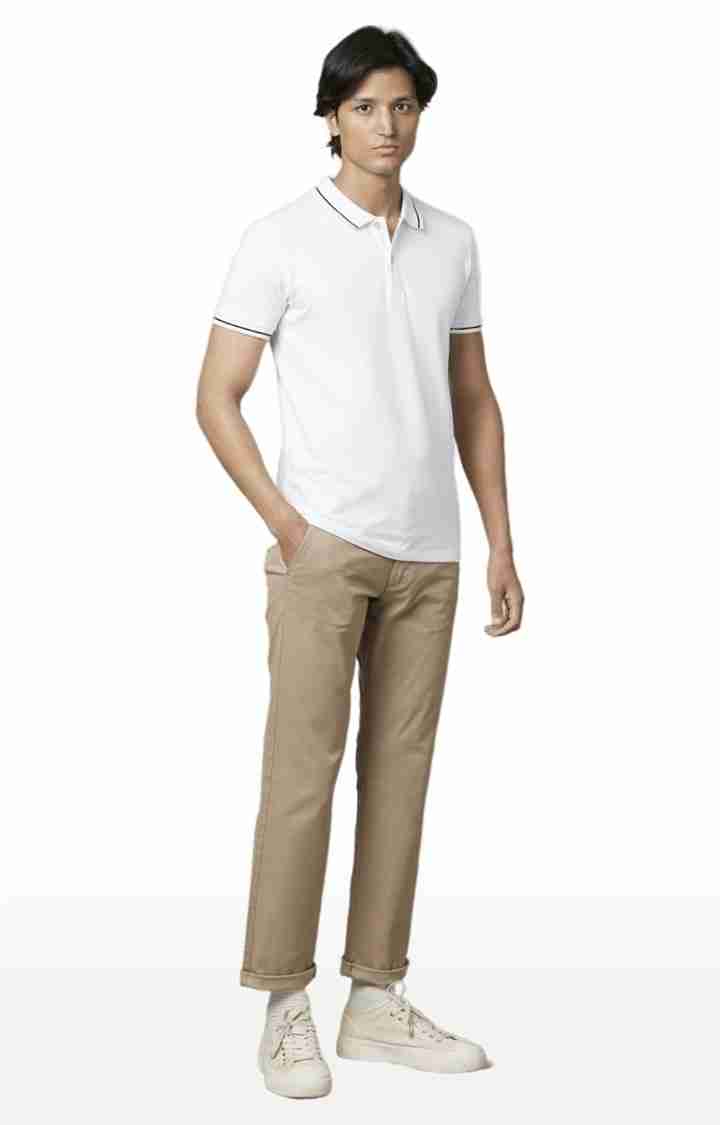 Celio* Cotton-Blend Straight Fit Beige Trouser - Image 3