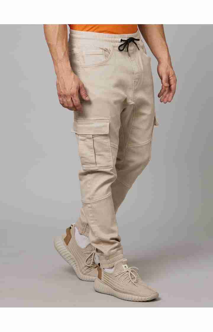 Celio* Cotton-Poly-Blend Regular Fit Beige Trouser - Image 6