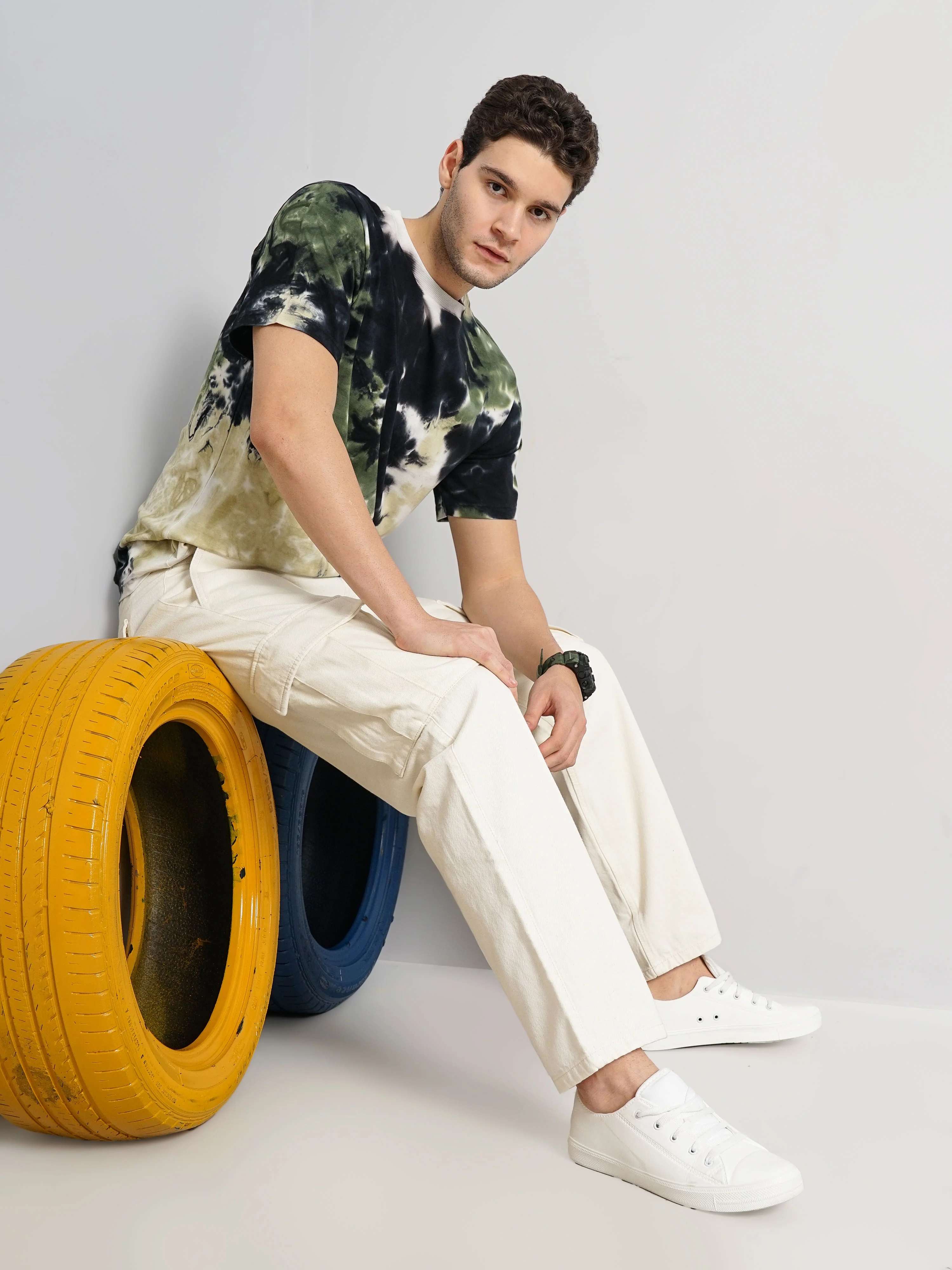 Celio* Cotton Slim Fit Beige Jean - Image 5