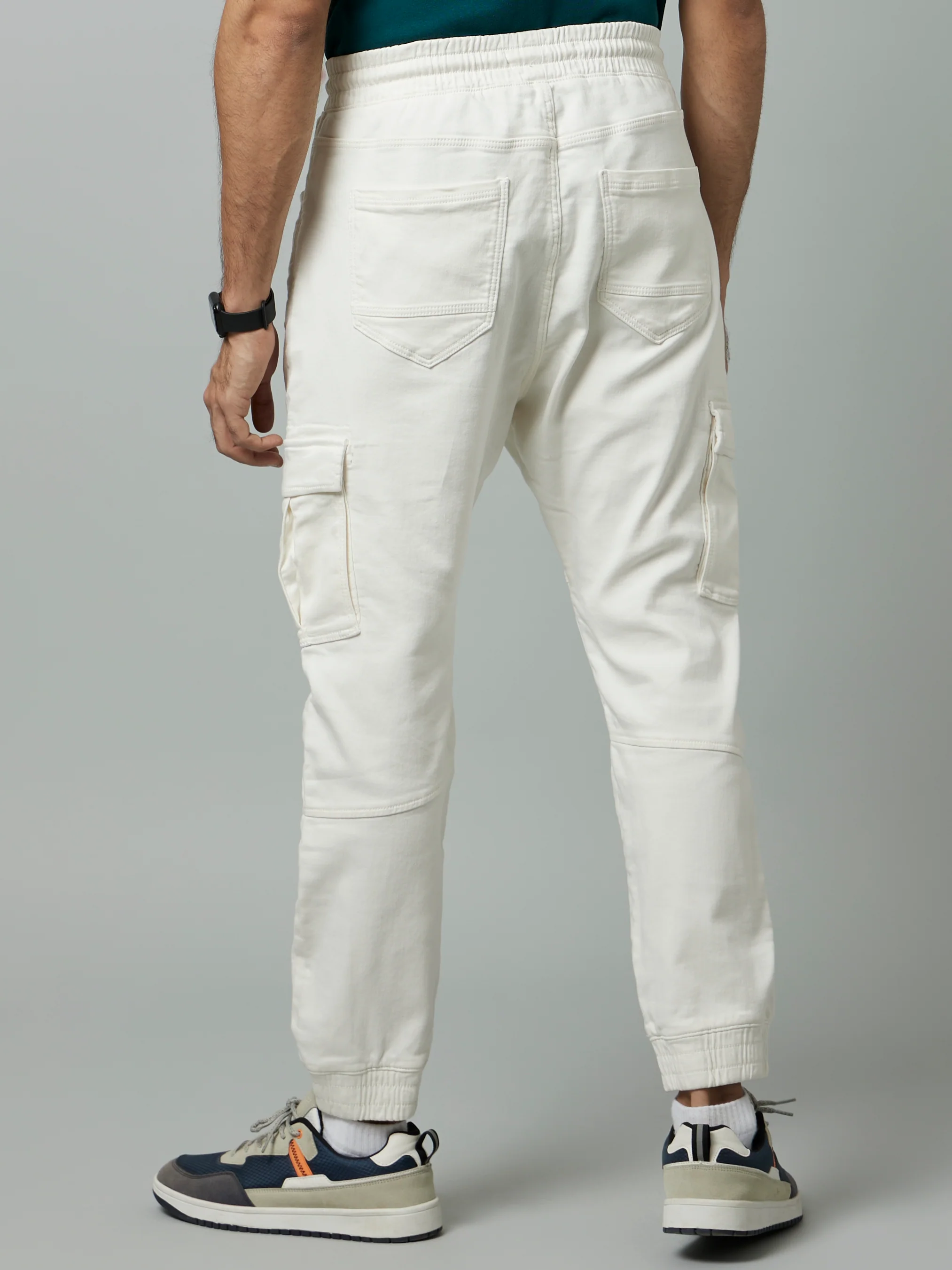 Celio* Cotton Jogger Fit Beige Trouser - Image 4