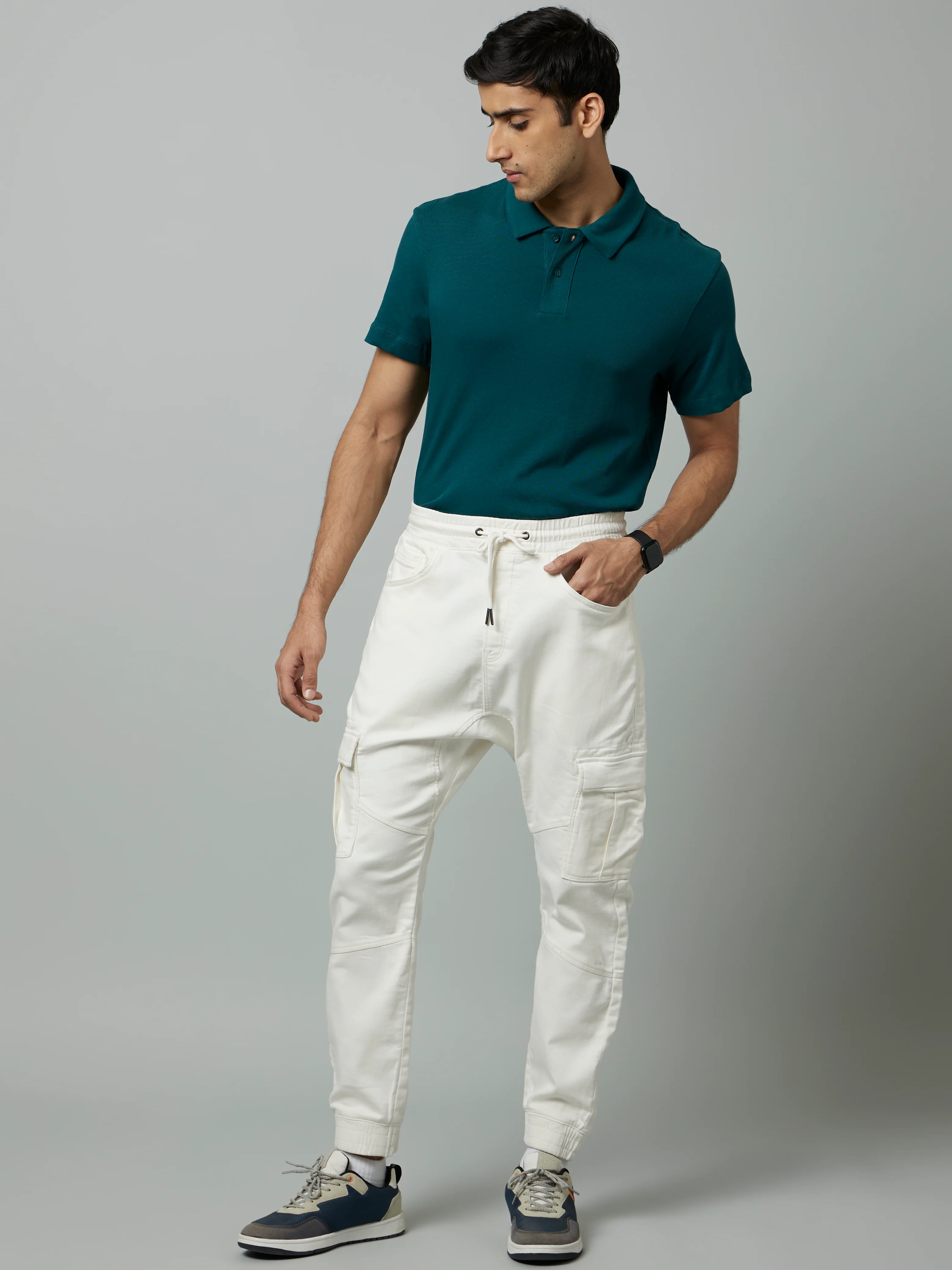 Celio* Cotton Jogger Fit Beige Trouser - Image 6