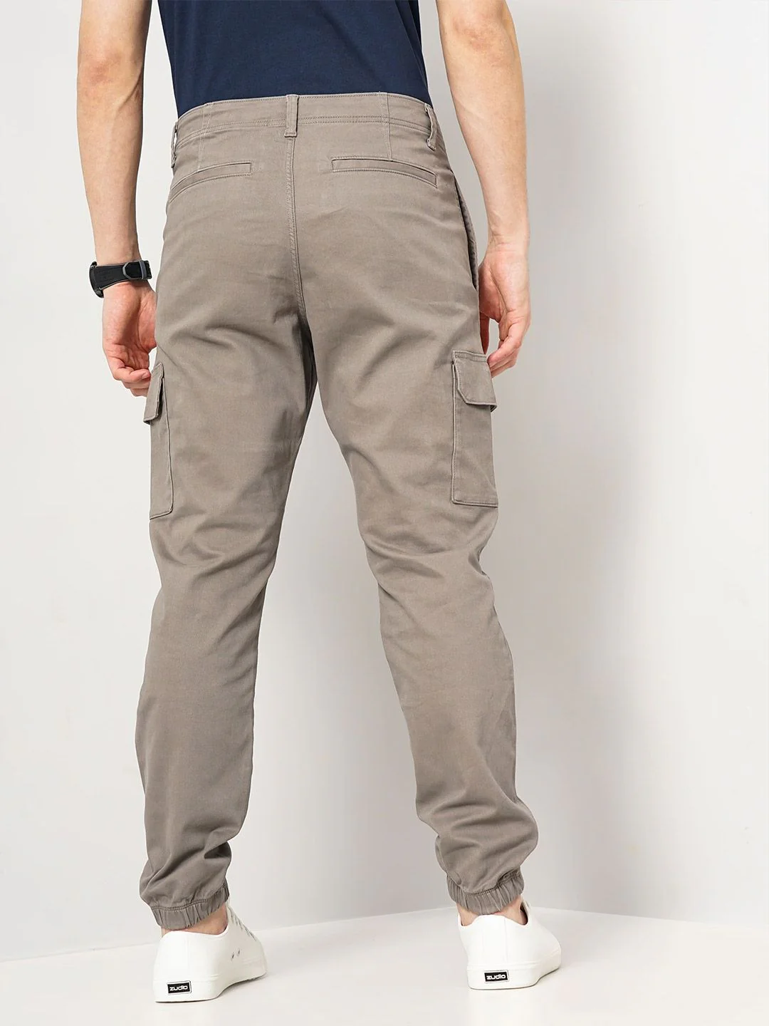 Celio* Cotton Slim Fit Beige Trouser - Image 4