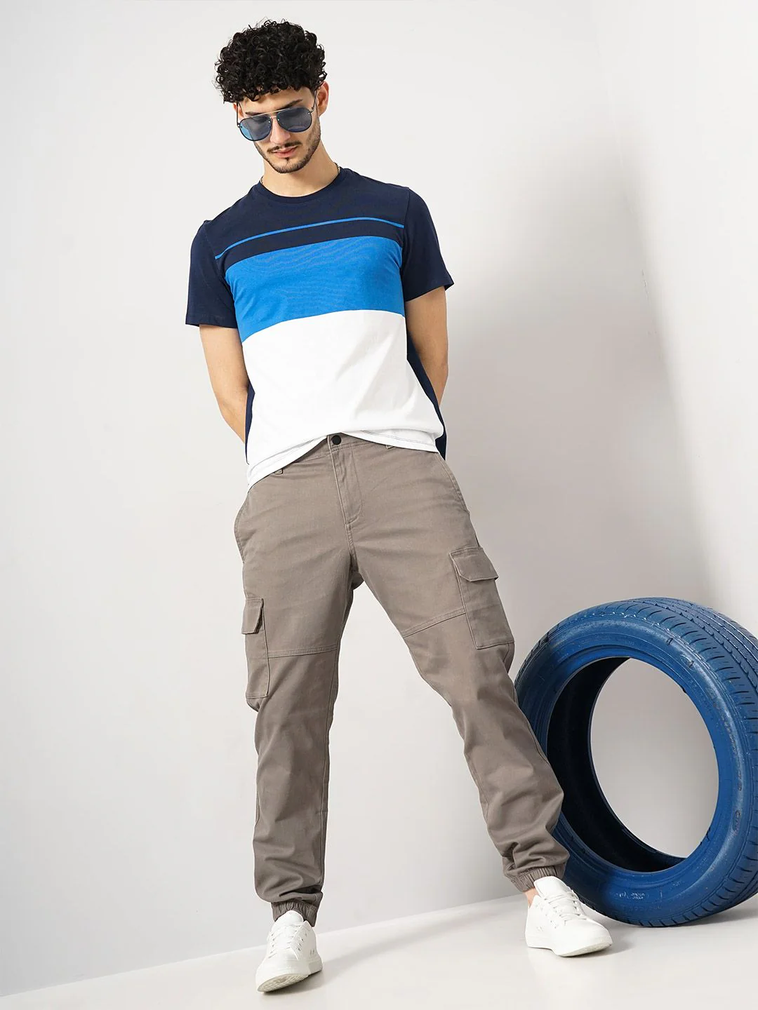 Celio* Cotton Slim Fit Beige Trouser - Image 5