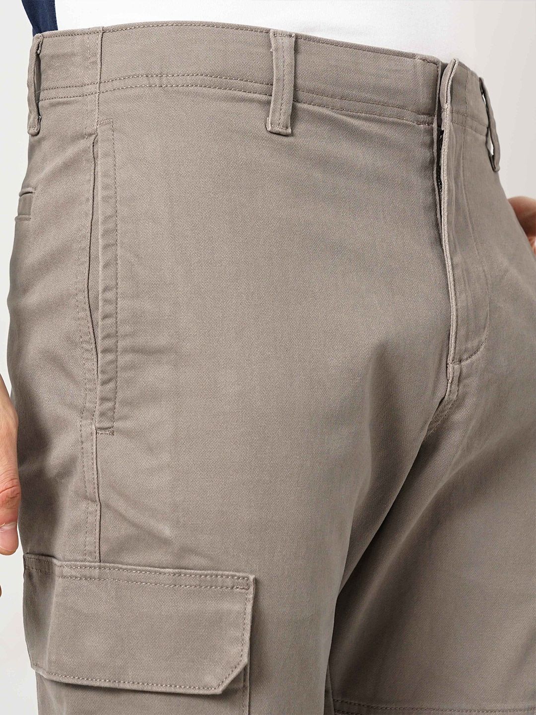 Celio* Cotton Slim Fit Beige Trouser - Image 7