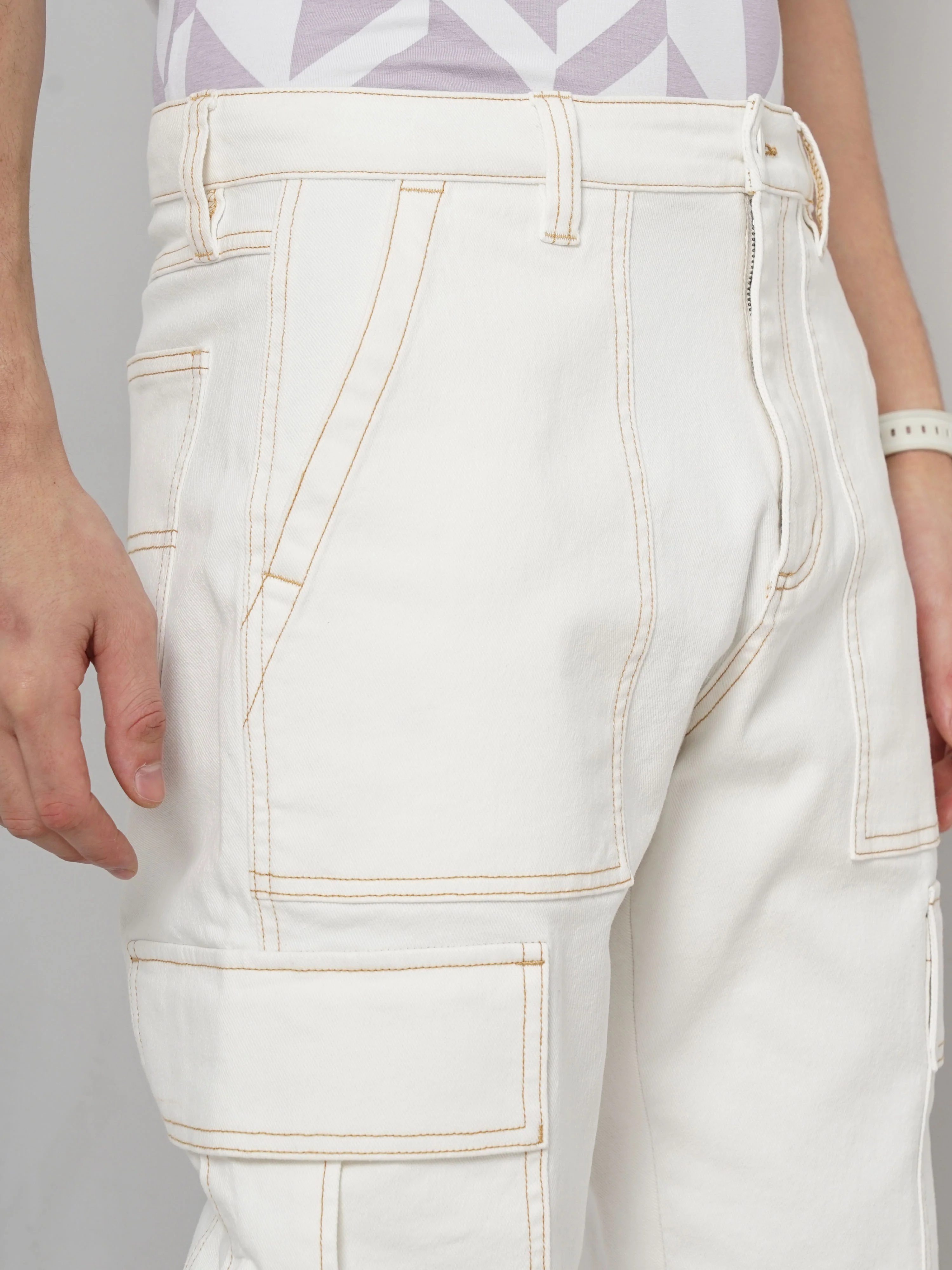 Celio* Cotton Loose Fit Beige Trouser - Image 7