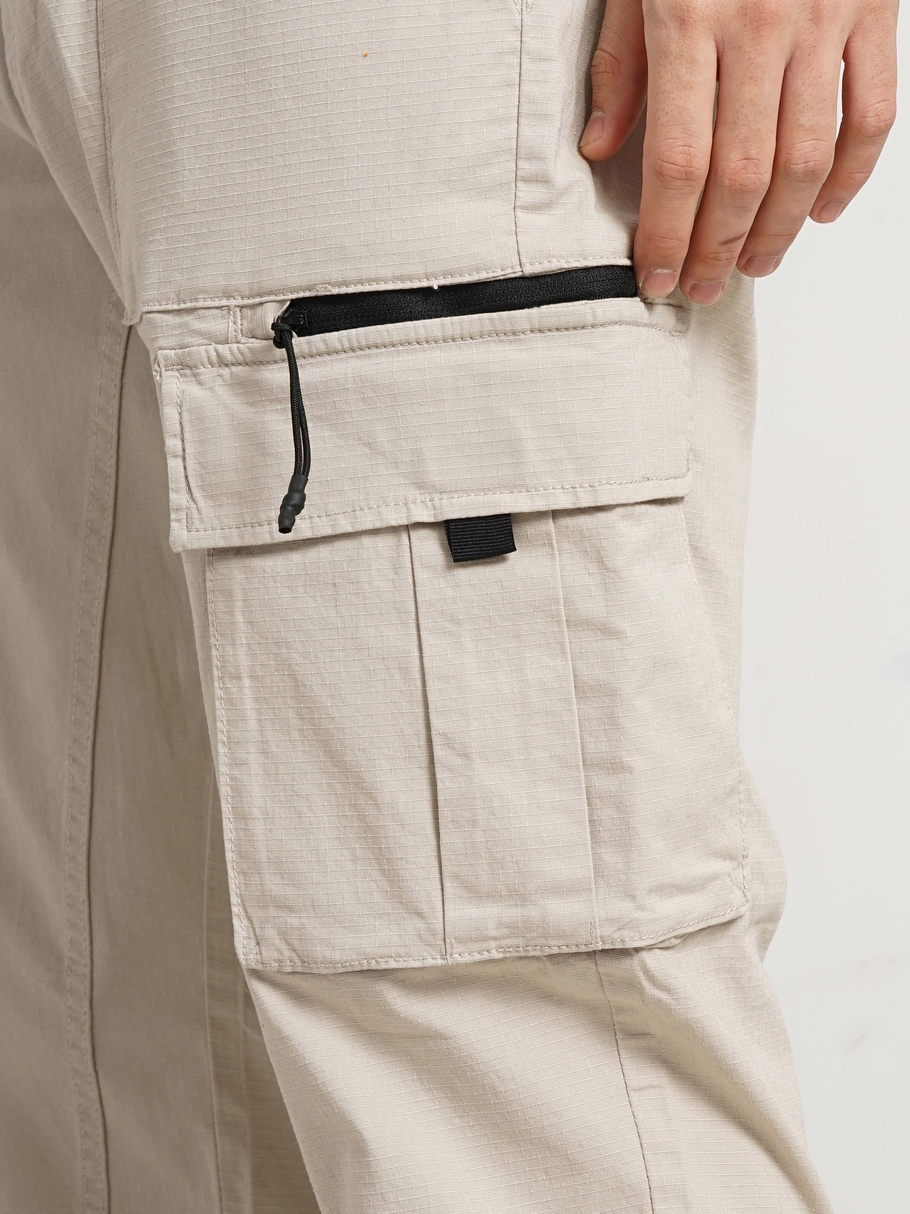 Celio* Cotton Loose Fit Beige Trouser - Image 8