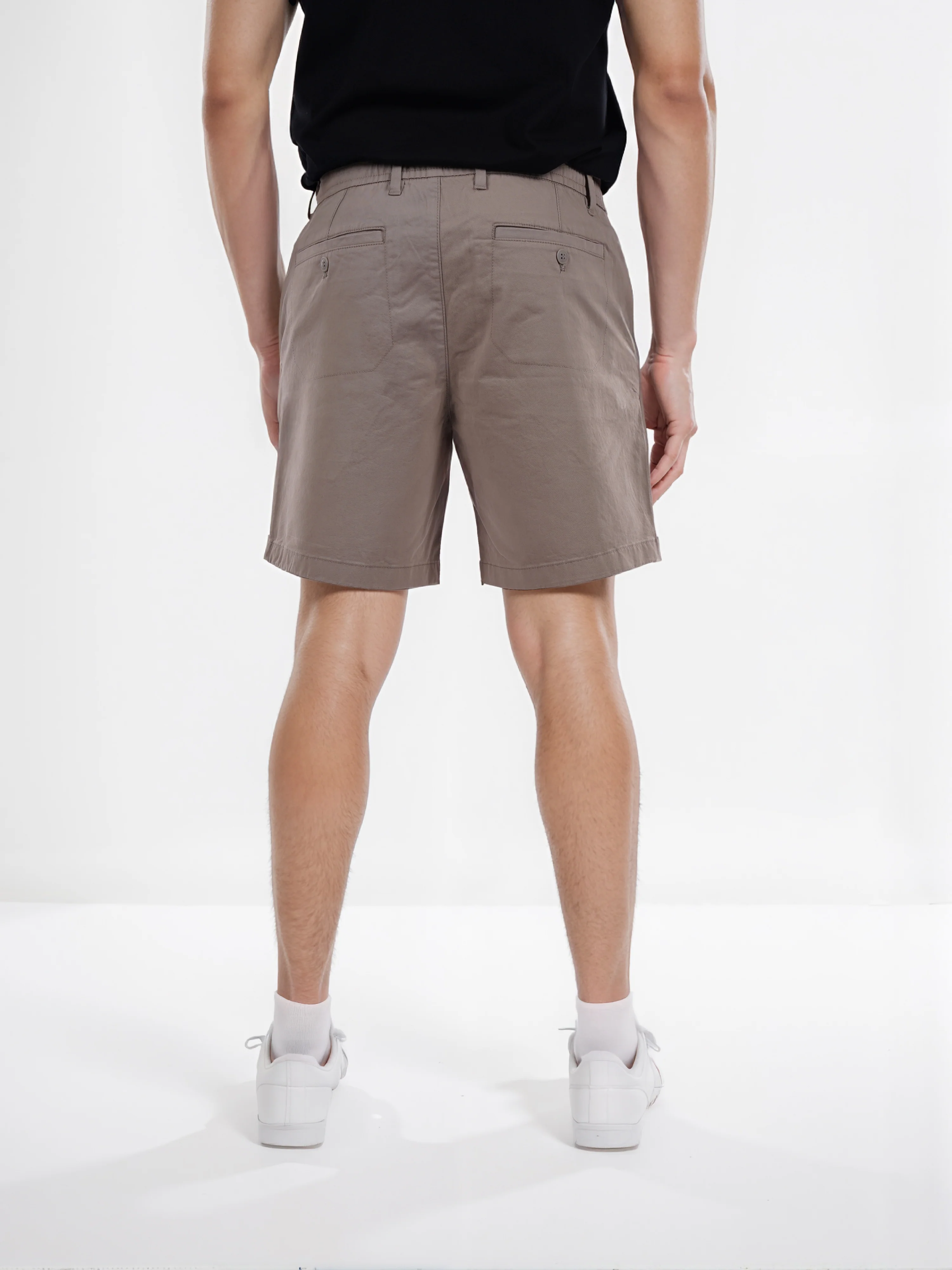 Celio* Cotton Regular Fit Beige Bermuda - Image 6