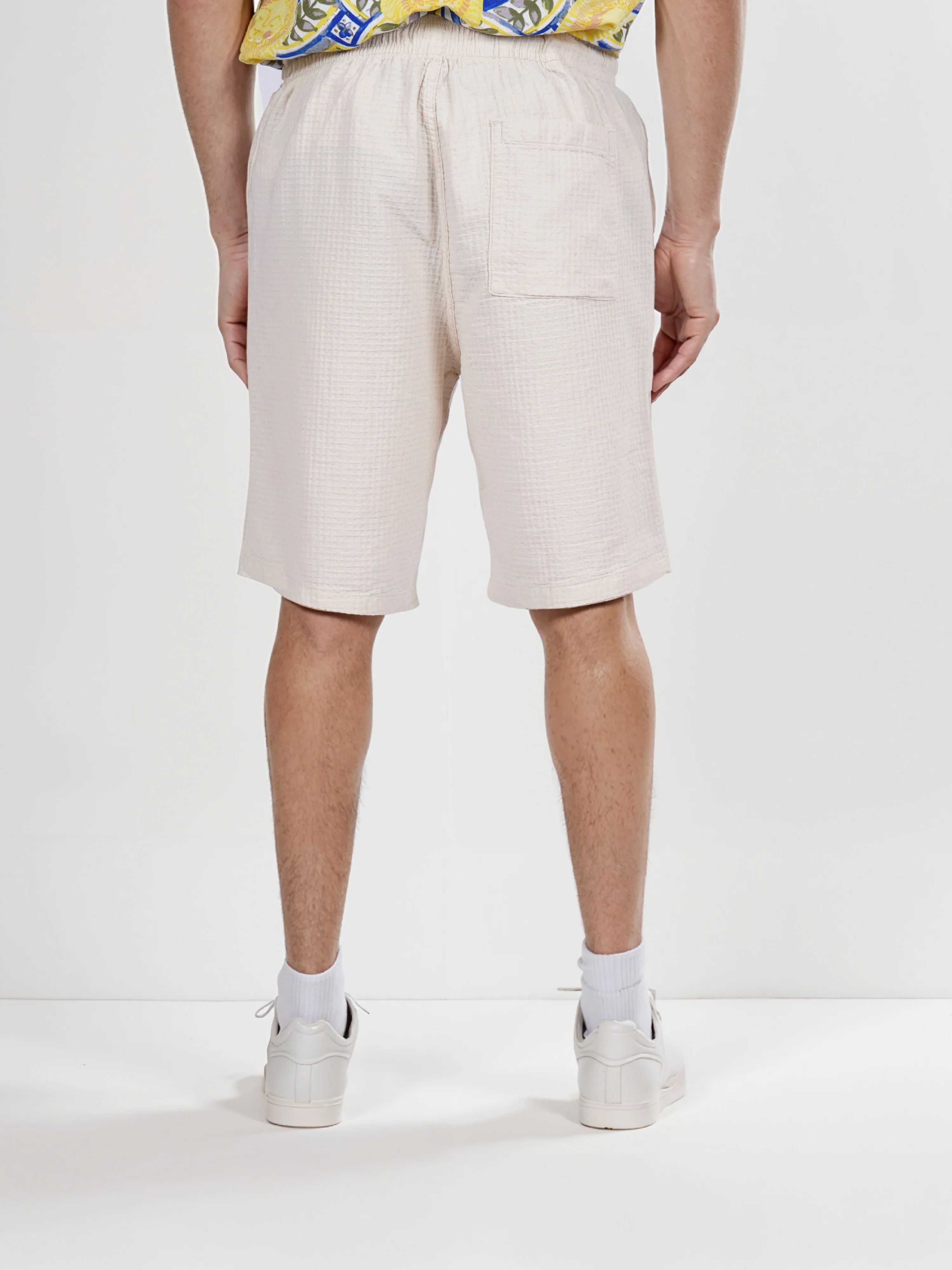 Celio* Cotton Regular Fit Beige Bermuda - Image 6