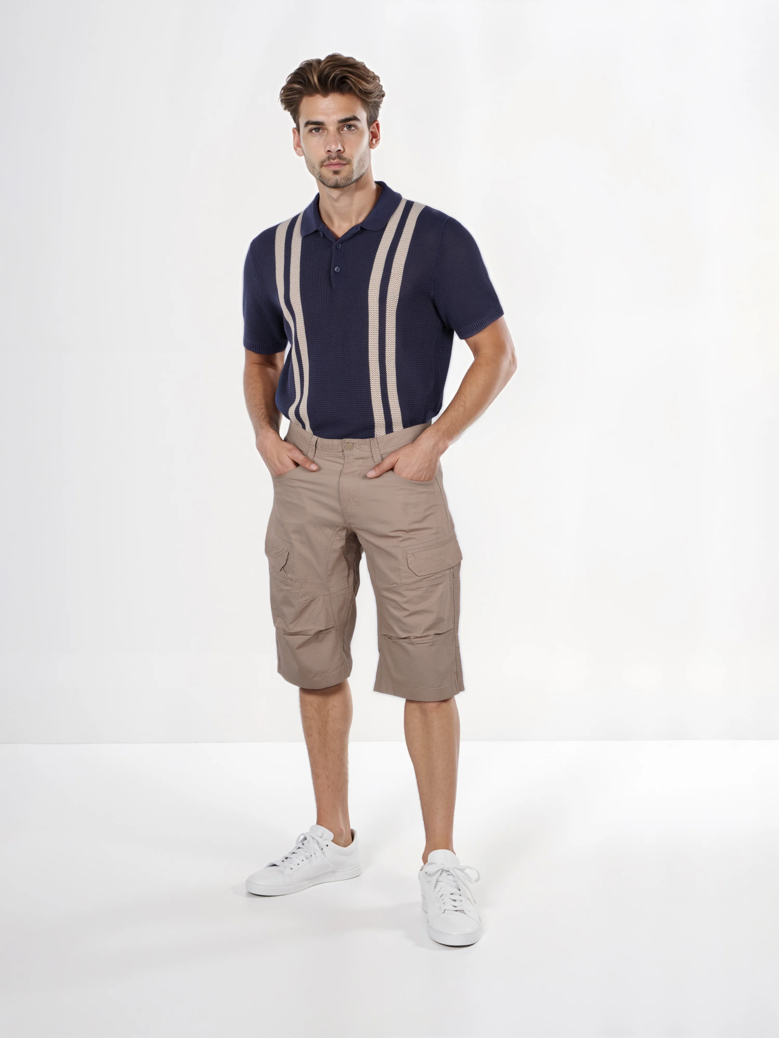 Celio* Cotton Regular Fit Beige Cargo - Image 5