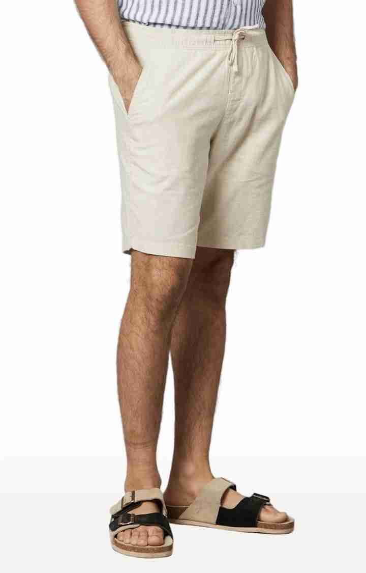 Celio* Cotton Regular Fit Beige Shorts - Image 4
