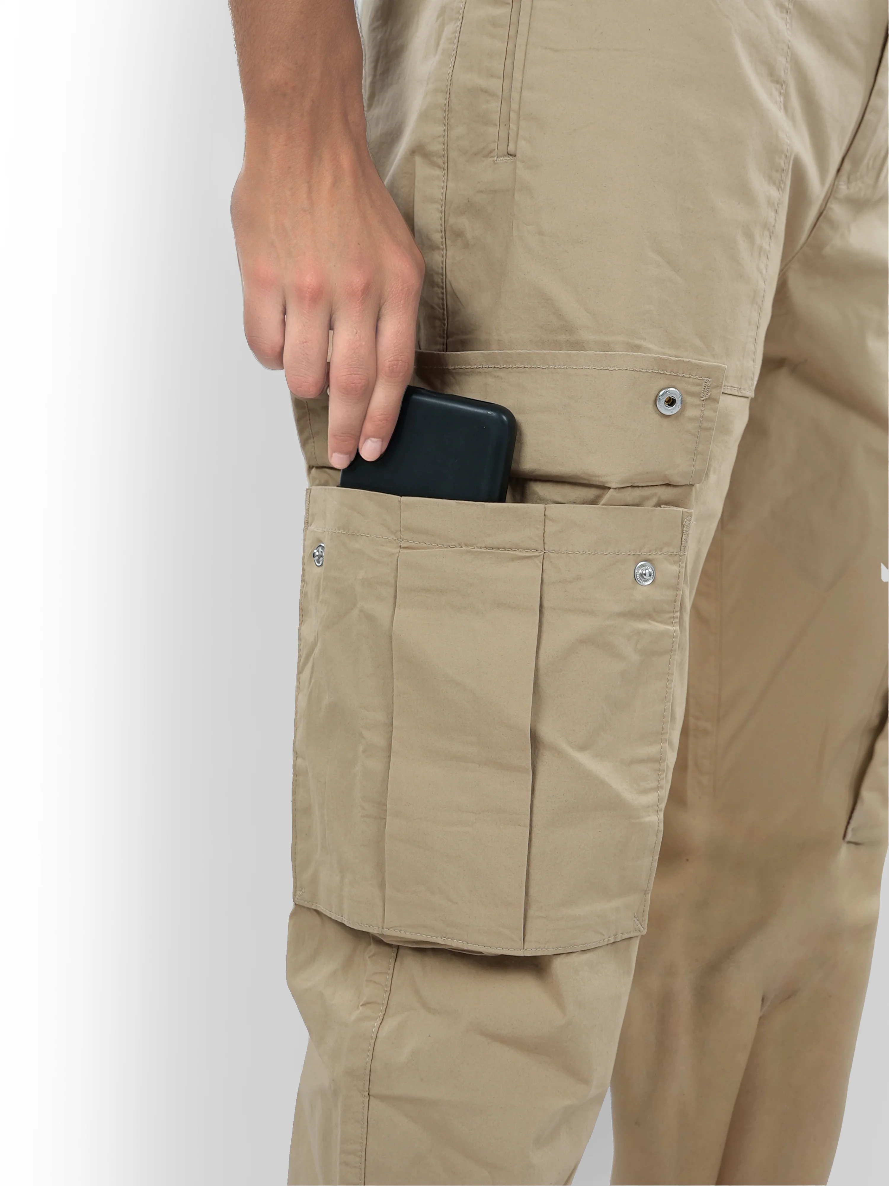 Celio* Cotton Straight Fit Beige Trouser - Image 4