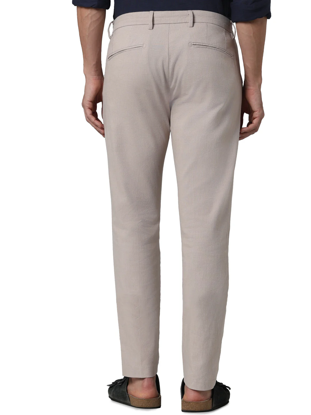 Celio* Formal Cotton Slim Fit Beige Trouser - Image 4