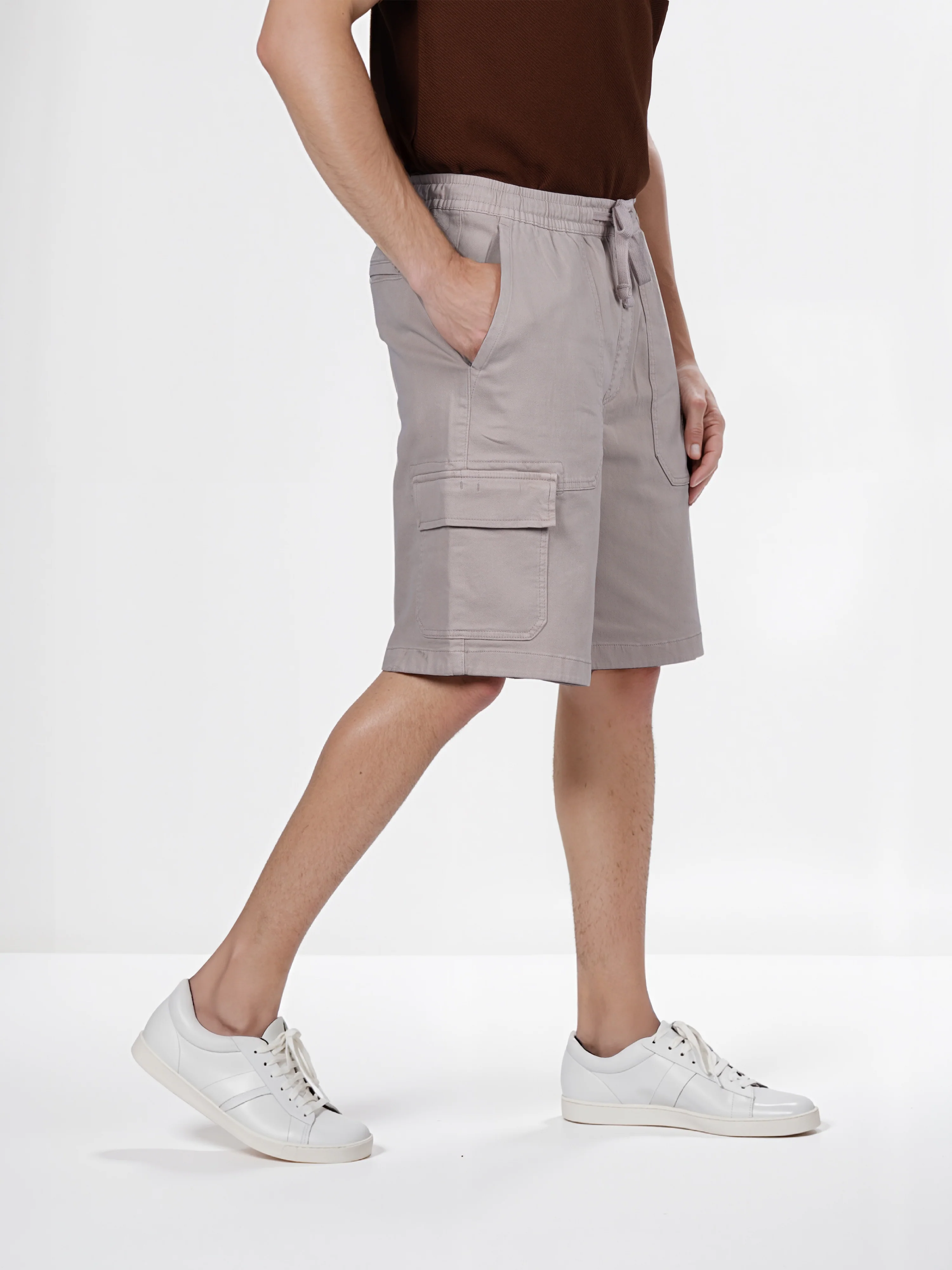 Celio* Cotton Straight Fit Beige Cargo - Image 3