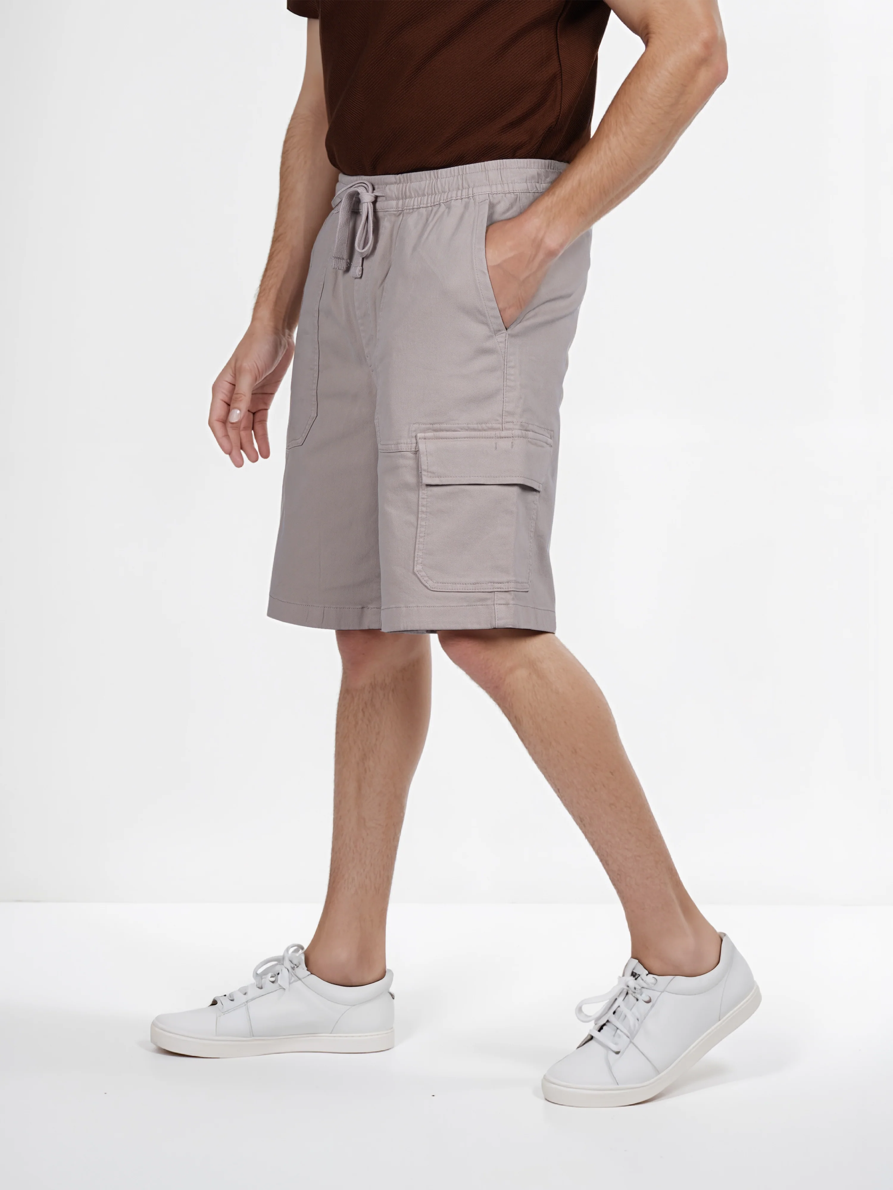 Celio* Cotton Straight Fit Beige Cargo - Image 4