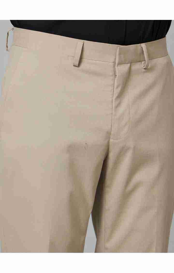 Celio* Workwear Poly-Blend Slim Fit Beige Trouser - Image 4