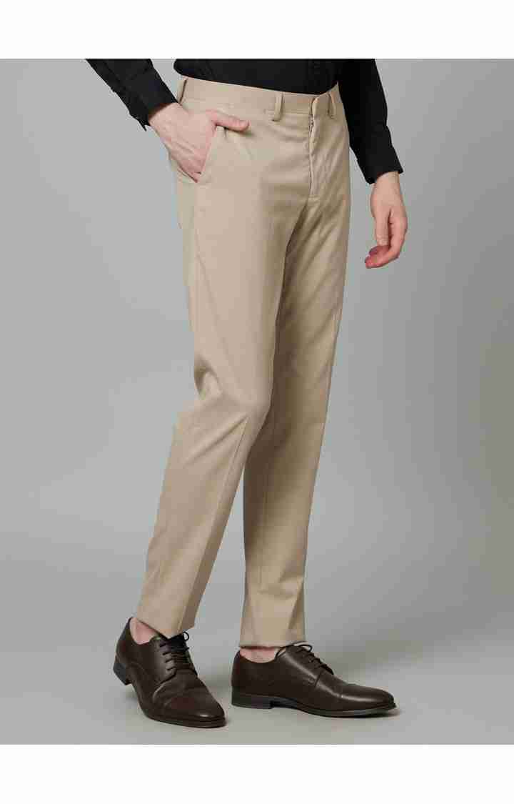 Celio* Workwear Poly-Blend Slim Fit Beige Trouser - Image 6