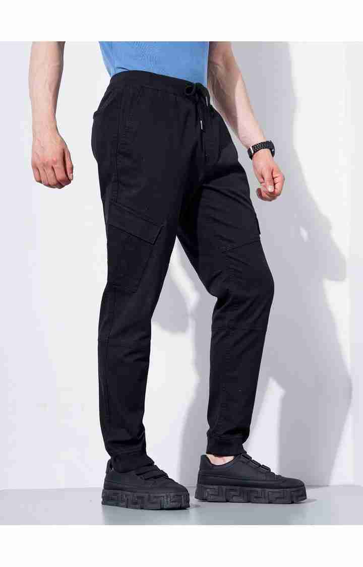 Celio* Cotton-Poly-Blend Regular Fit Black Trouser - Image 3