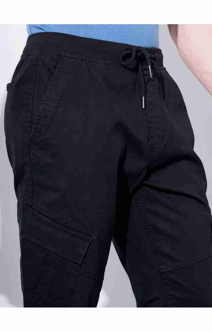 Celio* Cotton-Poly-Blend Regular Fit Black Trouser - Image 4