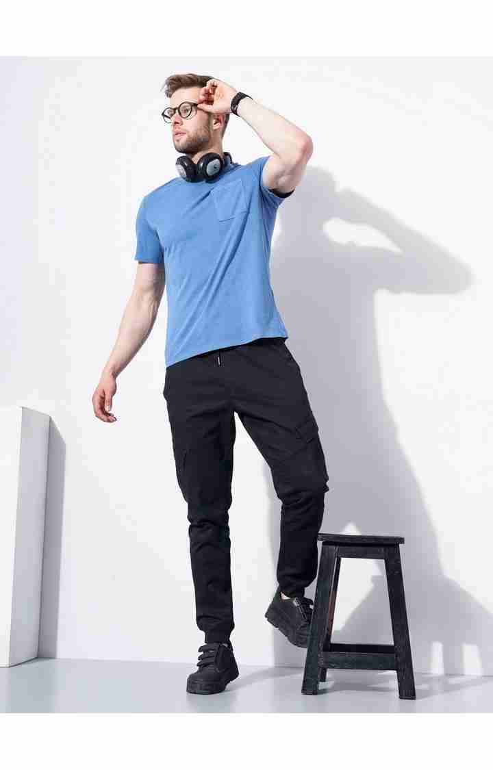 Celio* Cotton-Poly-Blend Regular Fit Black Trouser - Image 5