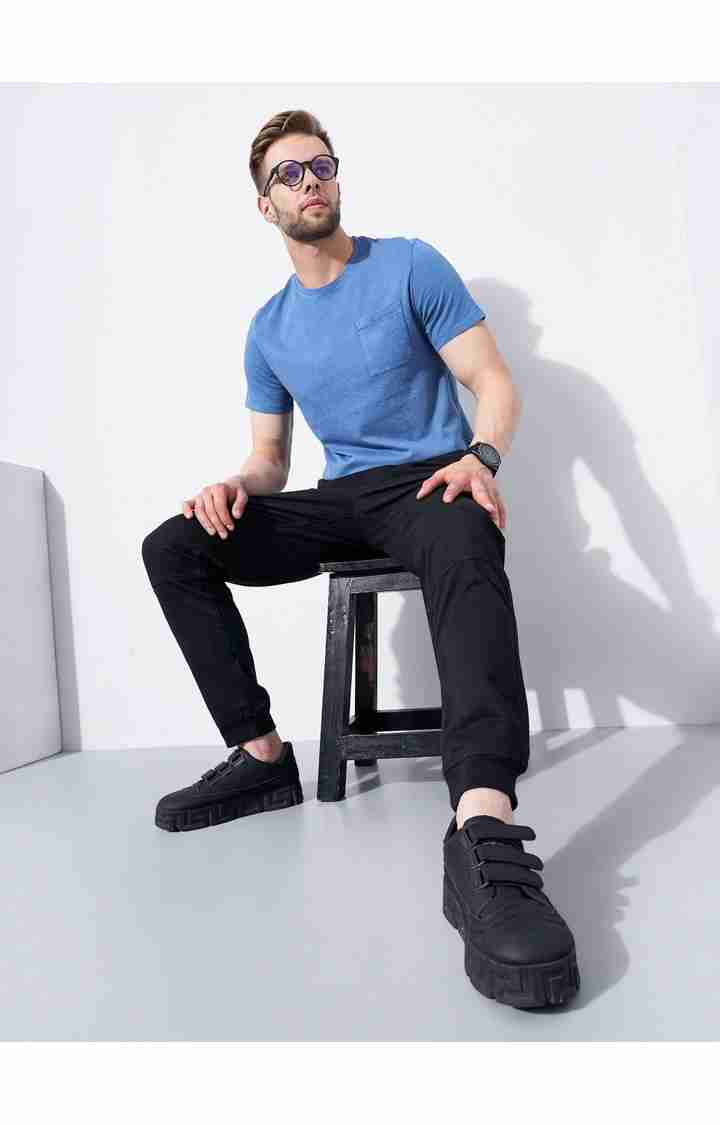 Celio* Cotton-Poly-Blend Regular Fit Black Trouser - Image 6