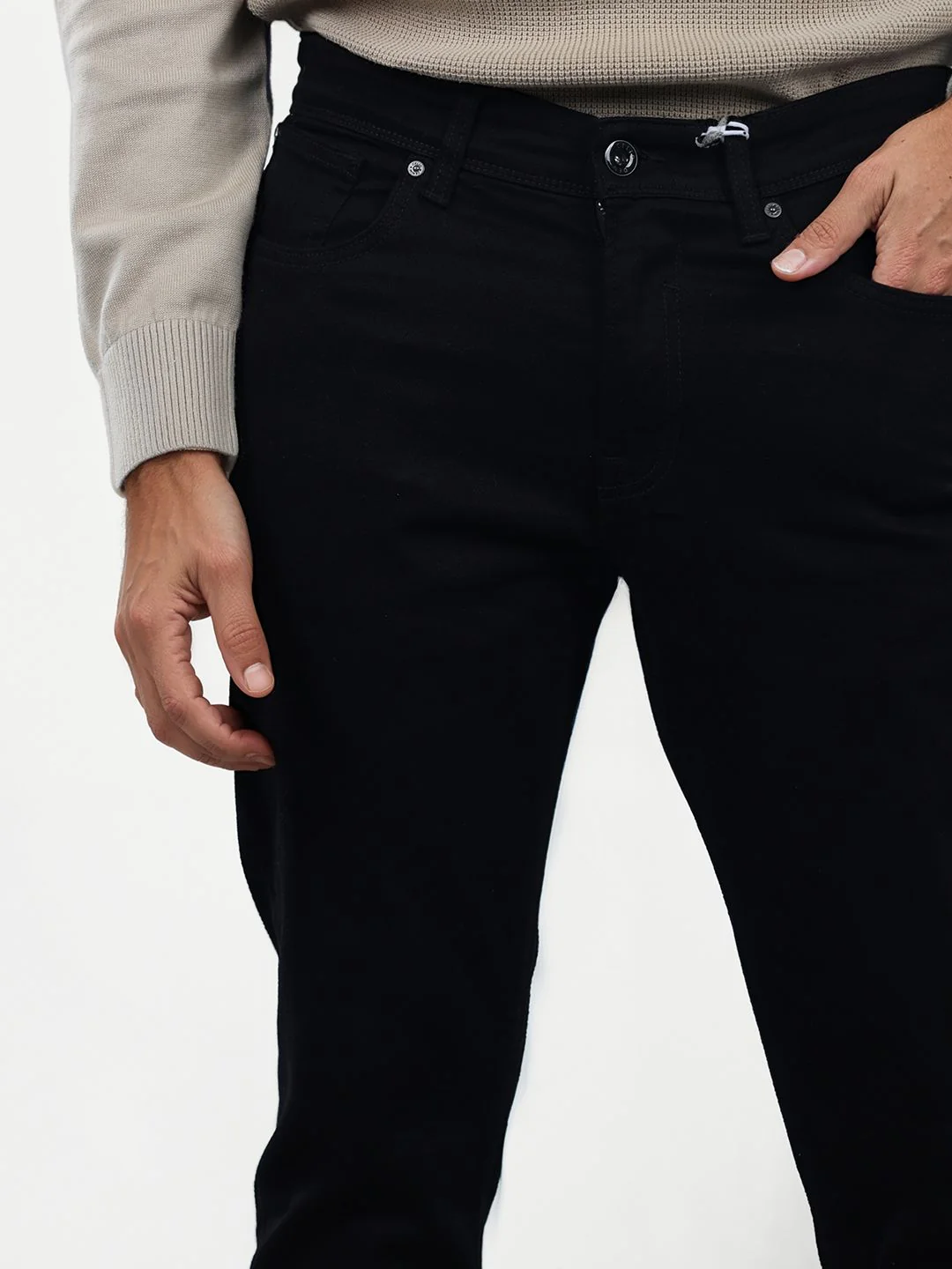 Celio* Cotton-Blend Slim Fit Black Jean - Image 6