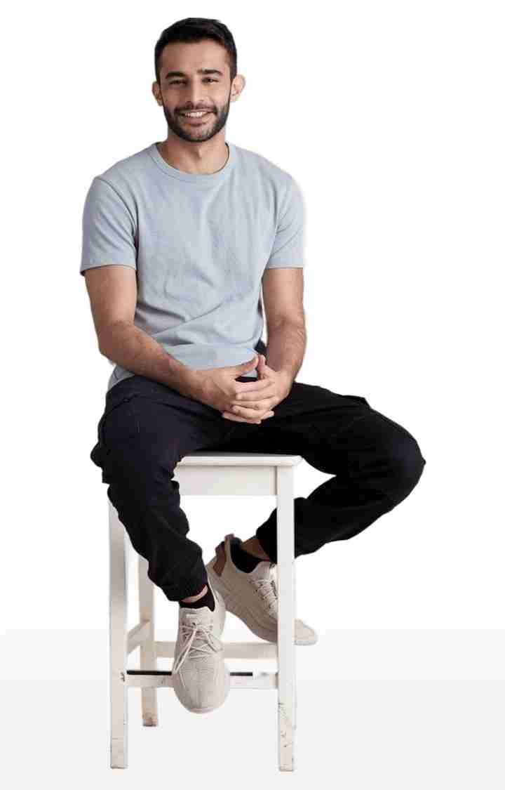 Celio* Cotton-Blend Regular Fit Black Trouser - Image 4