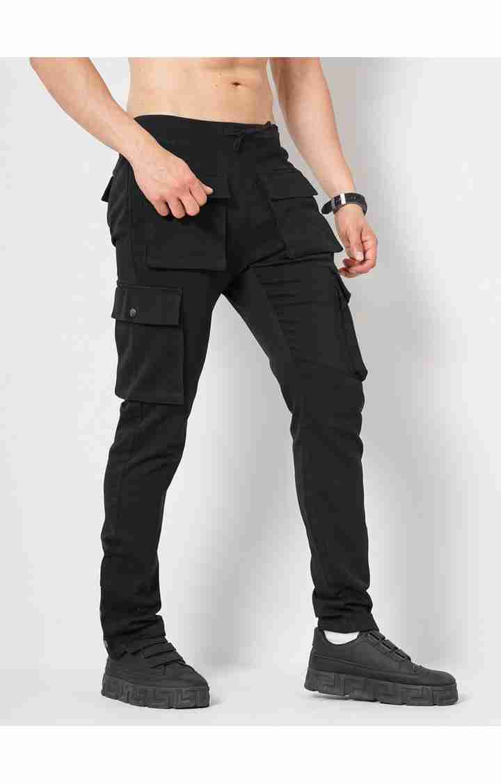 Celio* Cotton-Blend Regular Fit Black Trouser - Image 10