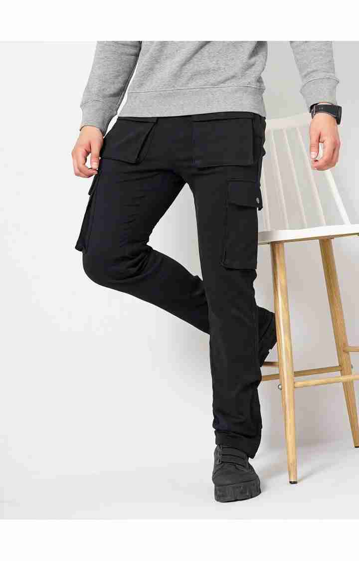 Celio* Cotton-Blend Regular Fit Black Trouser - Image 3