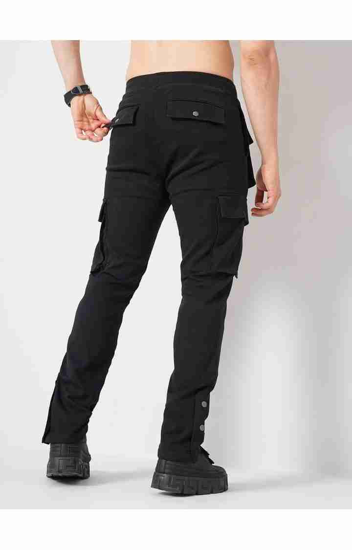 Celio* Cotton-Blend Regular Fit Black Trouser - Image 4