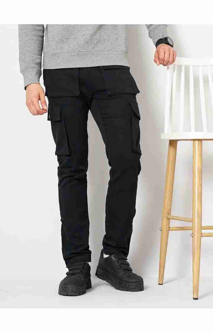 Celio* Cotton-Blend Regular Fit Black Trouser - Image 8
