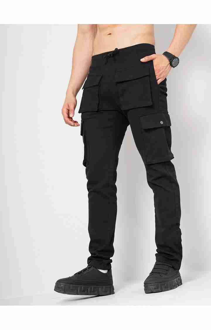 Celio* Cotton-Blend Regular Fit Black Trouser - Image 9
