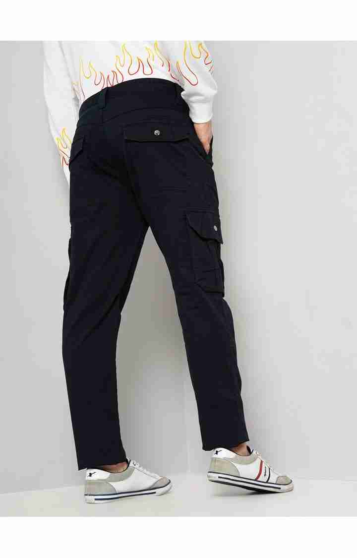 Celio* Cotton-Blend Regular Fit Black Trouser - Image 3