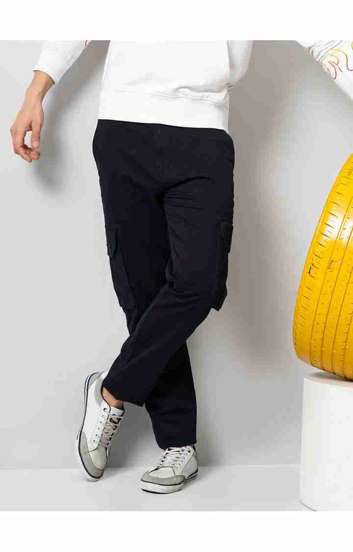 Celio* Cotton-Blend Regular Fit Black Trouser - Image 6