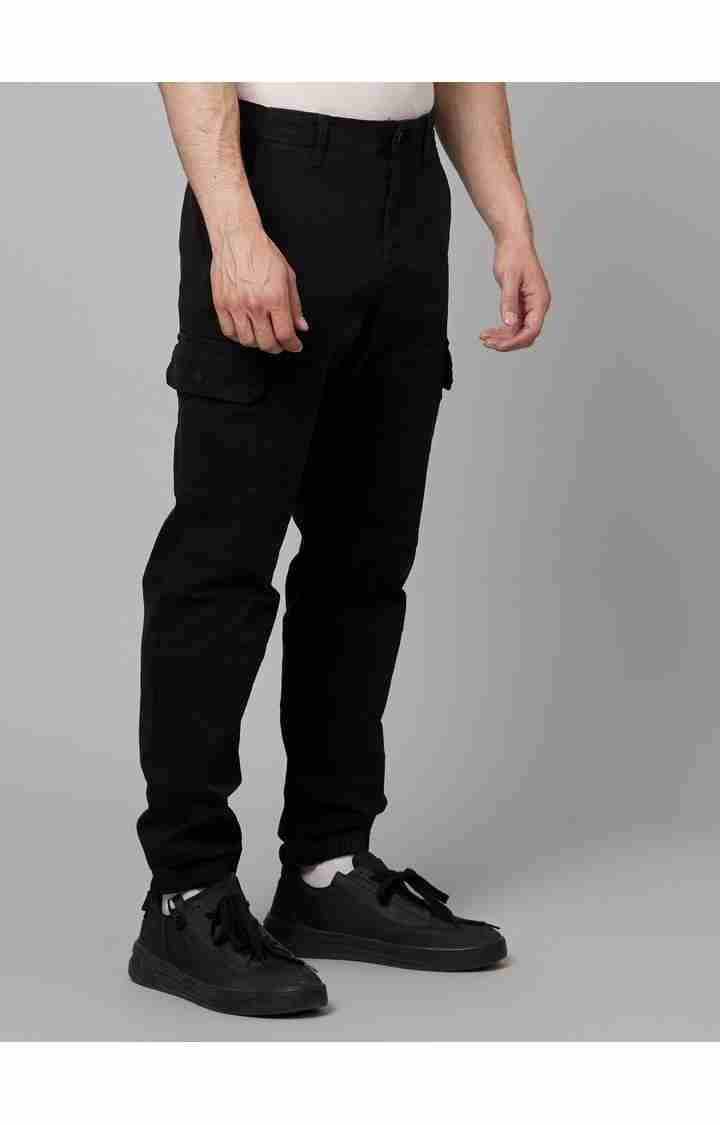 Celio* Cotton-Blend Slim Fit Black Trouser - Image 6