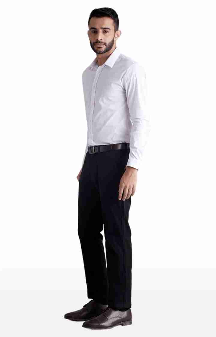 Celio* Cotton-Blend Slim Fit Black Trouser - Image 3