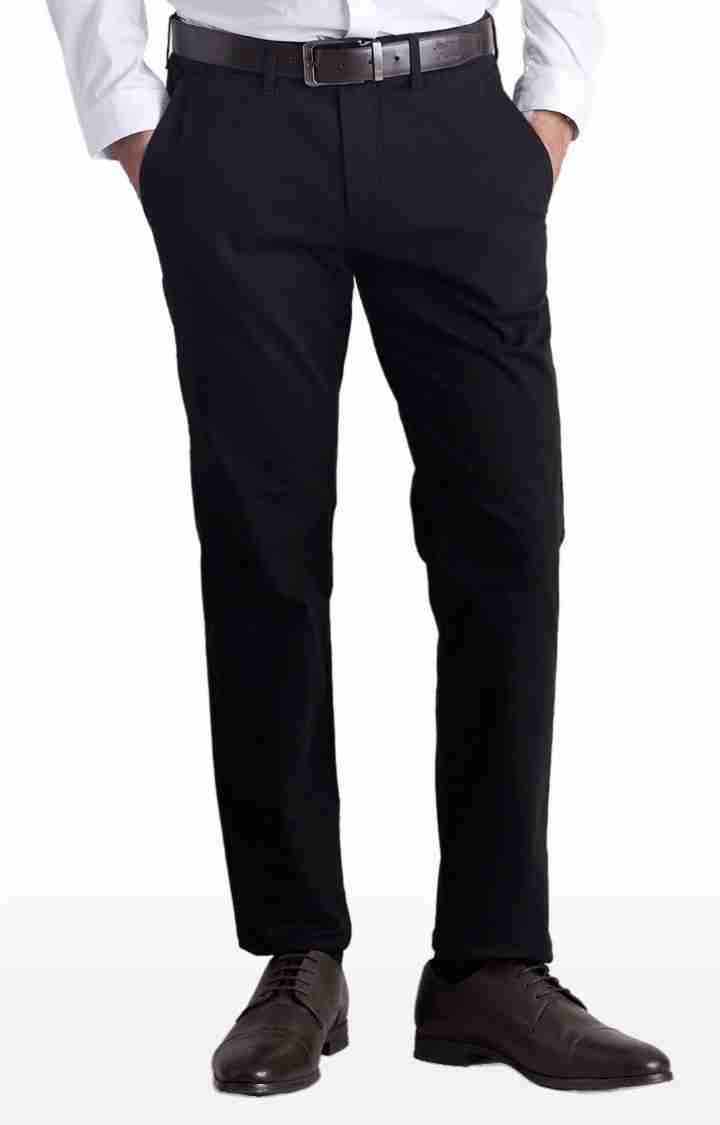 Celio* Cotton-Blend Slim Fit Black Trouser - Image 6