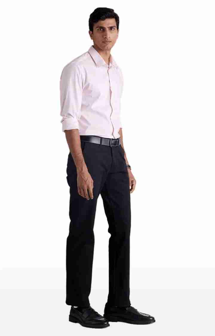 Celio* Cotton-Blend Straight Fit Black Trouser - Image 3