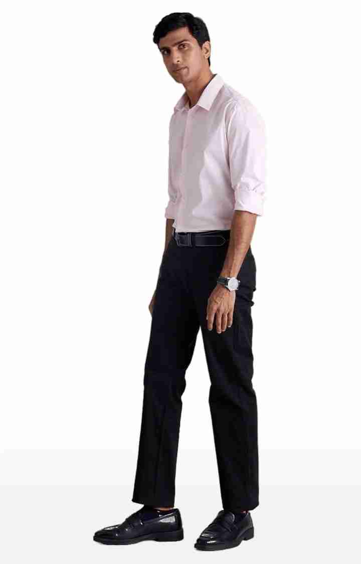 Celio* Cotton-Blend Straight Fit Black Trouser - Image 4