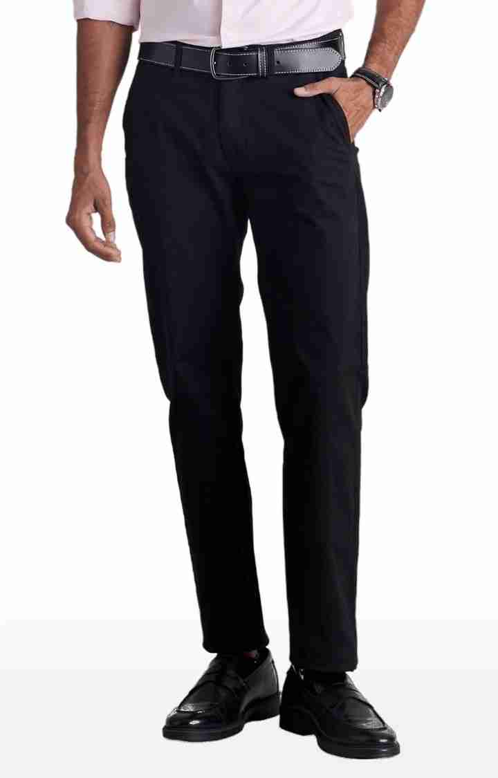 Celio* Cotton-Blend Straight Fit Black Trouser - Image 6