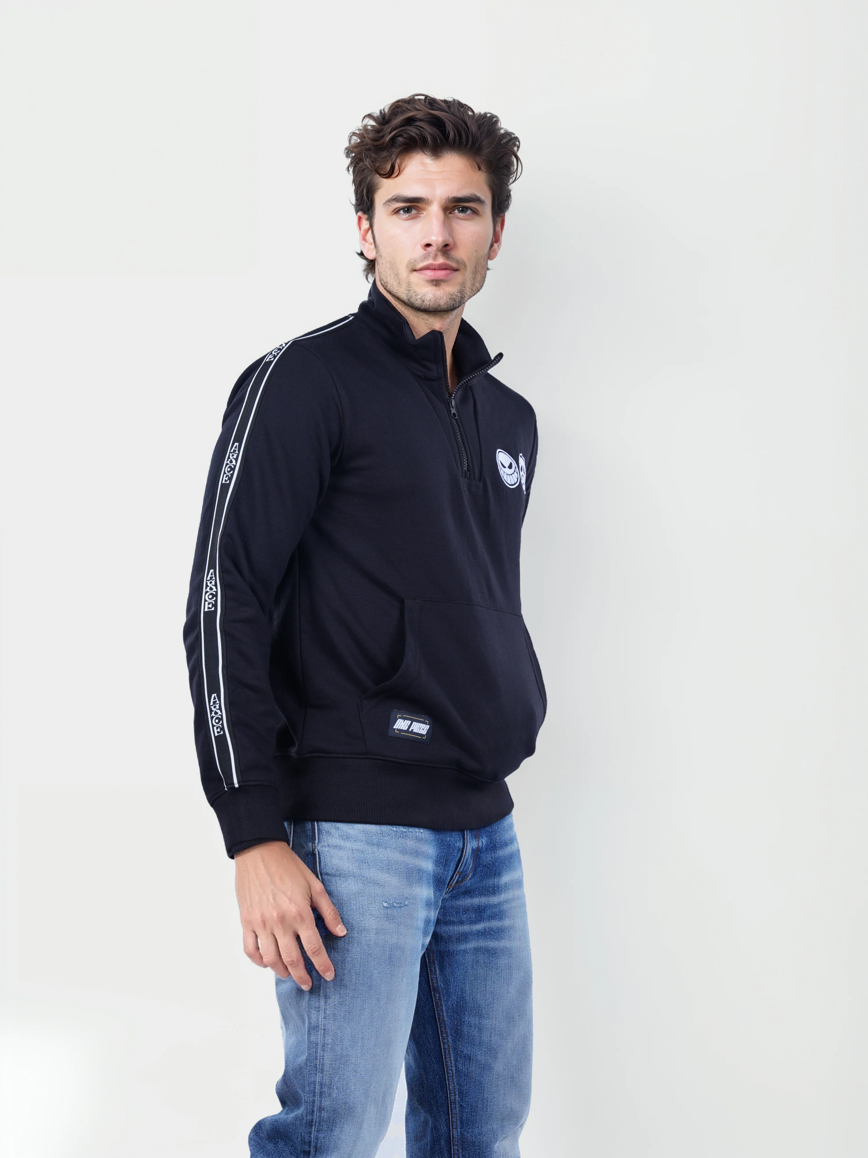 Celio* One Piece Regular Fit Cotton-Poly-Blend Black Sweatshirts - Image 5