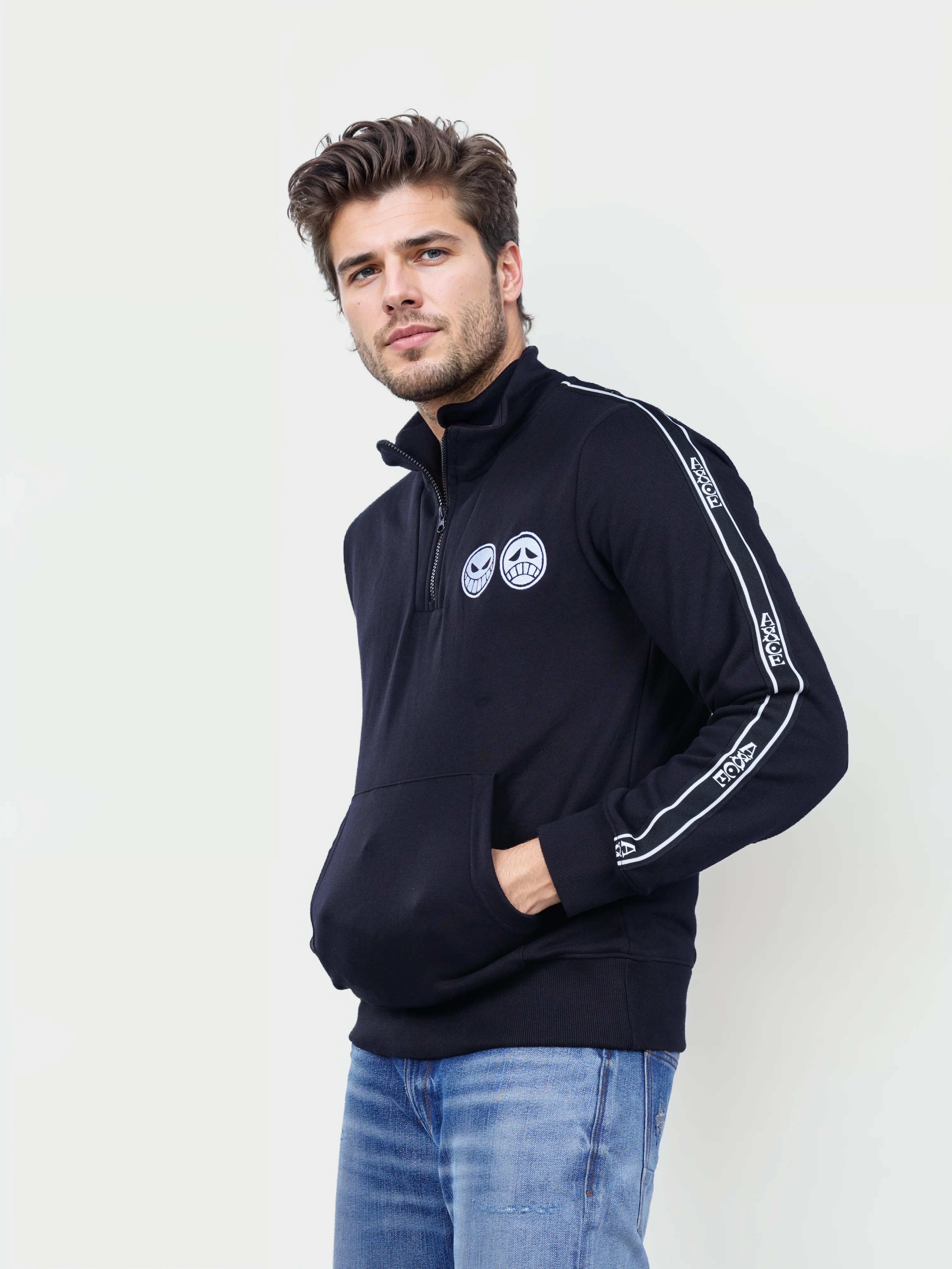 Celio* One Piece Regular Fit Cotton-Poly-Blend Black Sweatshirts - Image 8