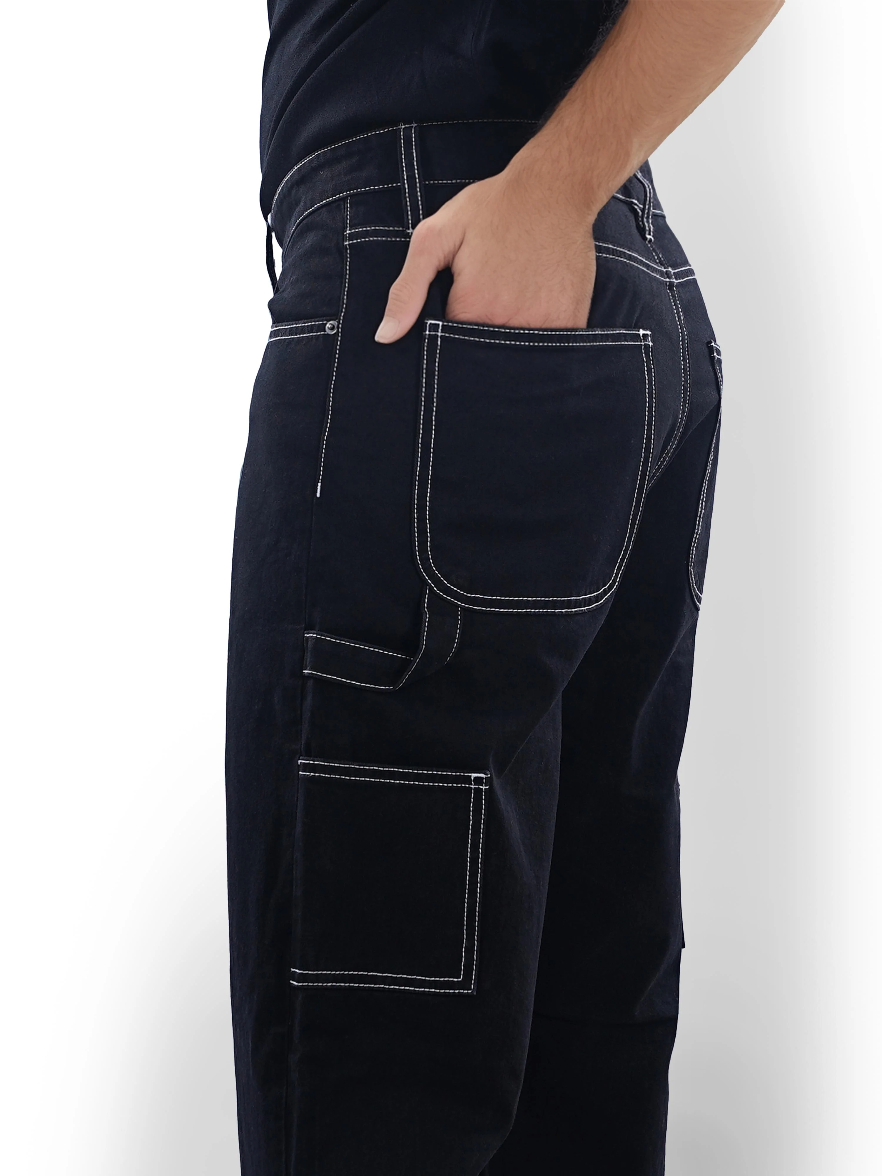 Celio* Cotton Loose Fit Black Jean - Image 6