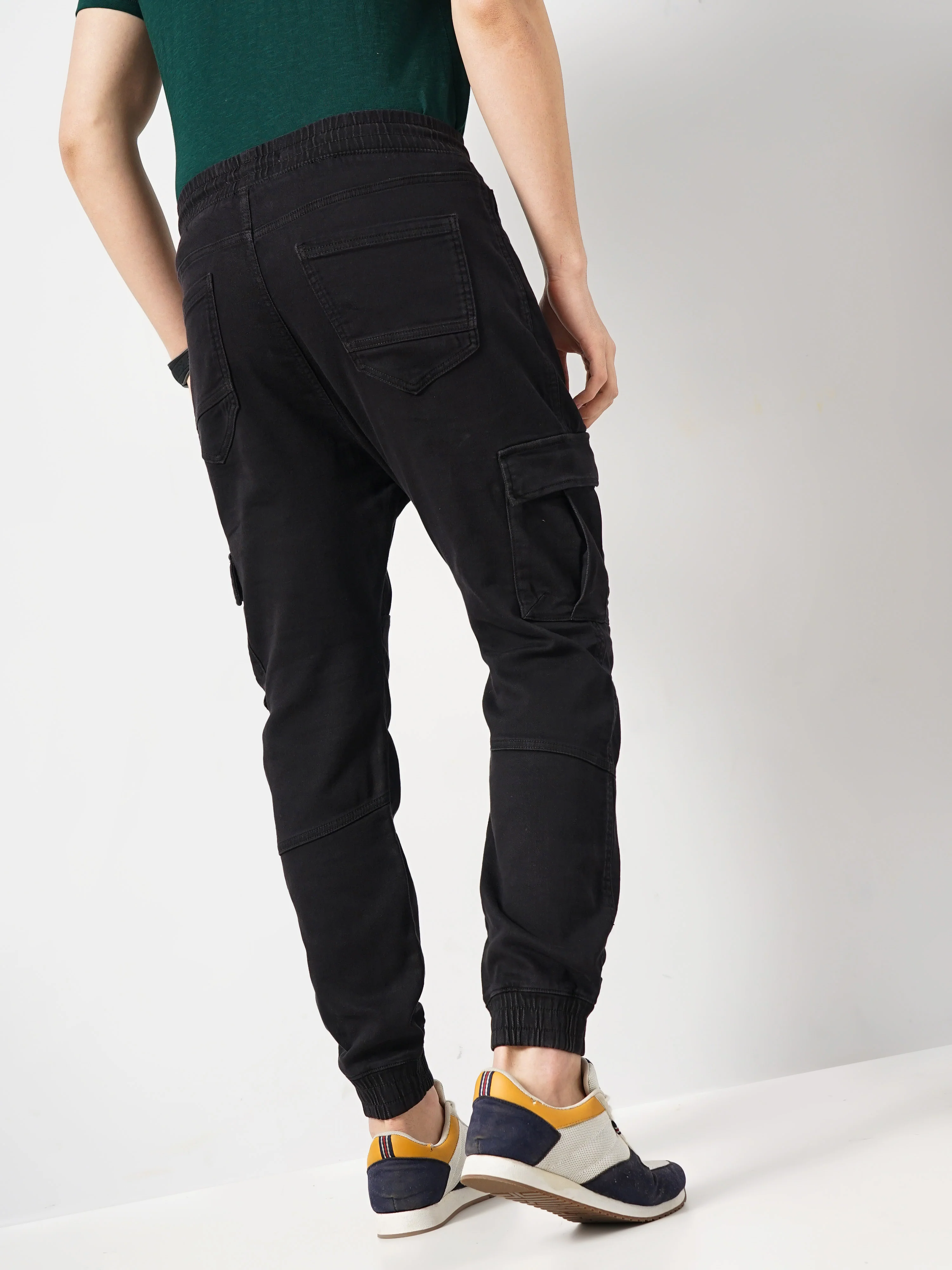 Celio* Cotton Jogger Fit Black Trouser - Image 3