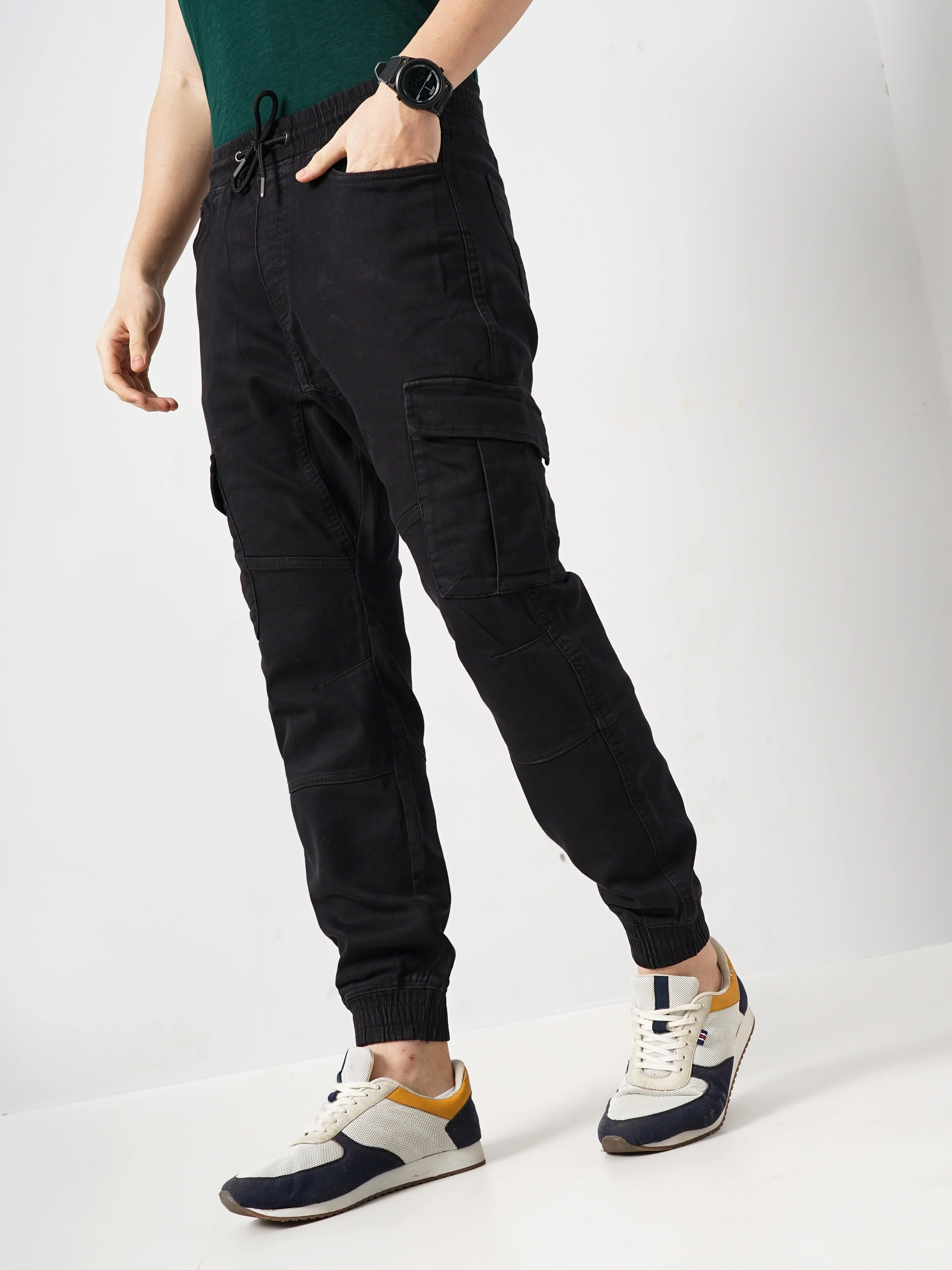 Celio* Cotton Jogger Fit Black Trouser - Image 7