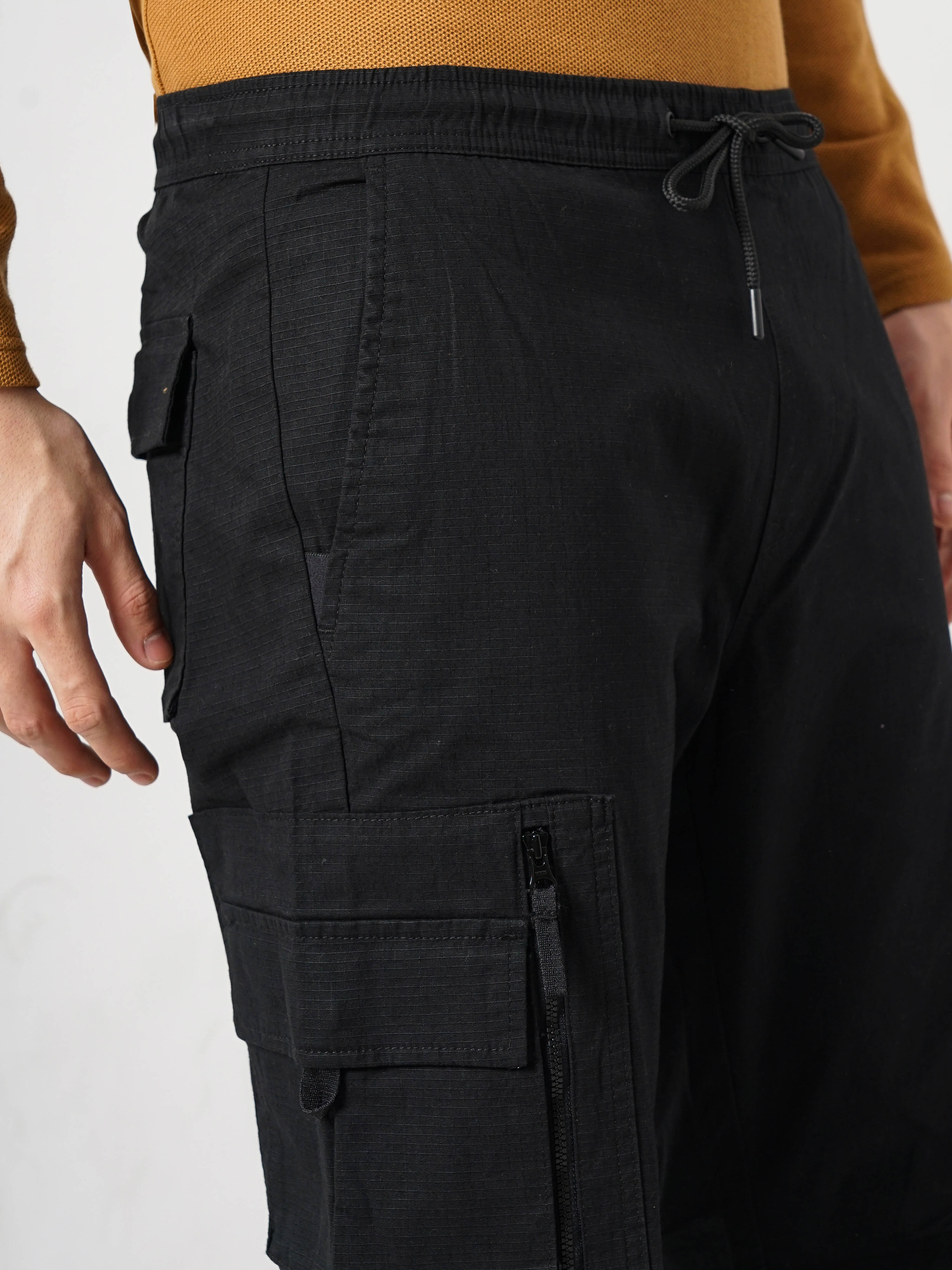 Celio* Cotton Loose Fit Black Trouser - Image 3